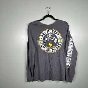 Gas Monkey Shirt Graphic Print Garage Long Sleeve Slim Fit Adult Large